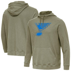 St. Louis Blues Antigua Cloud Pullover Hoodie - Olive Hoodies