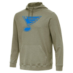 St. Louis Blues Antigua Cloud Pullover Hoodie - Olive Hoodies