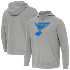 St. Louis Blues Antigua Cloud Pullover Hoodie - Heather Gray Hoodies