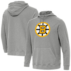 Boston Bruins Antigua Cloud Pullover Hoodie - Heather Black Hoodies