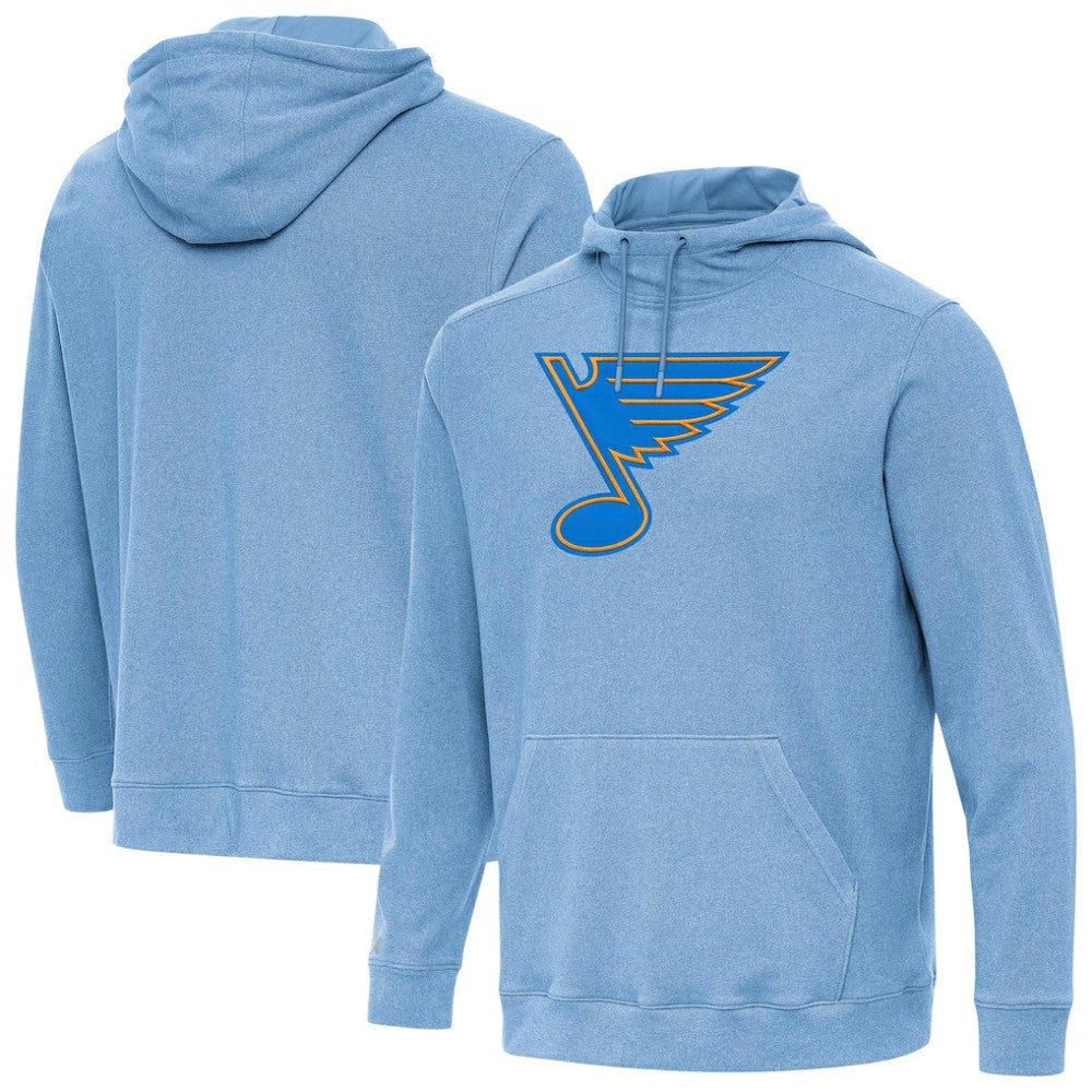 St. Louis Blues Antigua Cloud Pullover Hoodie - Heather Blue Hoodies