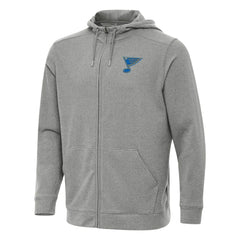 St. Louis Blues Antigua Effortless Full-Zip Hoodie - Heather Black Hoodies
