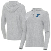 St. Louis Blues Antigua Women's Daybreak Quarter-Zip Hoodie - Heather Gray Hoodies