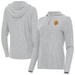 Boston Bruins Antigua Women's Daybreak Quarter-Zip Hoodie - Heather Gray Hoodies