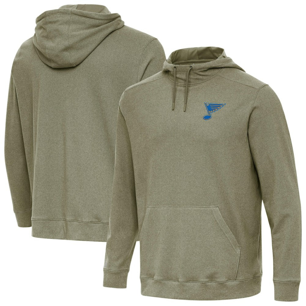 St. Louis Blues Antigua Cloud Pullover Hoodie - Olive Hoodies