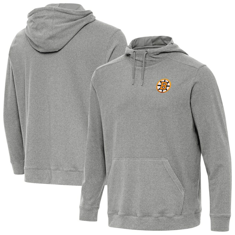 Boston Bruins Antigua Cloud Pullover Hoodie - Heather Black Hoodies