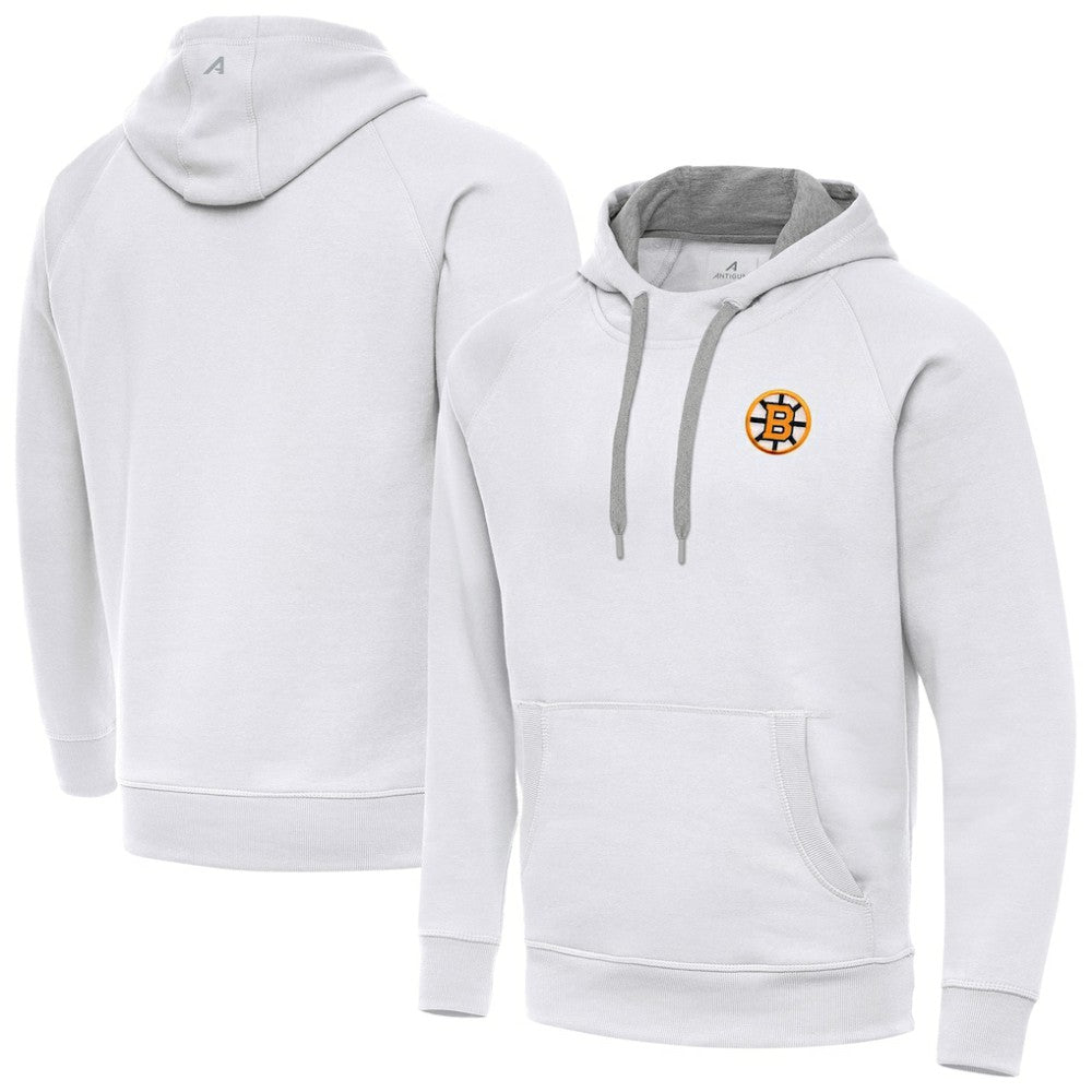 Boston Bruins Antigua Victory Pullover Hoodie - White Hoodies
