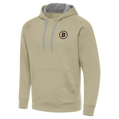 Boston Bruins Antigua Victory Pullover Hoodie - Khaki Hoodies