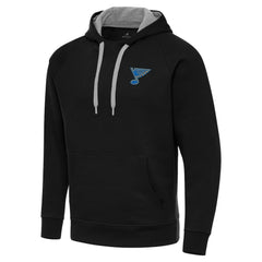 St. Louis Blues Antigua Victory Pullover Hoodie - Black Hoodies