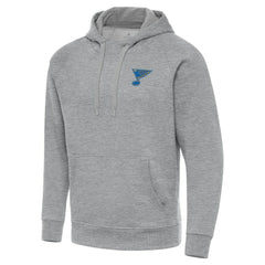 St. Louis Blues Antigua Victory Pullover Hoodie - Heather Gray Hoodies