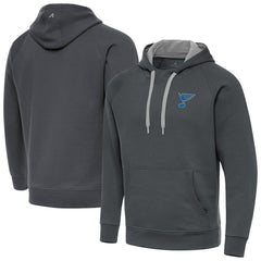 St. Louis Blues Antigua Victory Pullover Hoodie - Charcoal Hoodies
