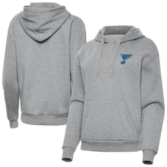 St. Louis Blues Antigua Women's Victory Pullover Hoodie - Heather Gray Hoodies