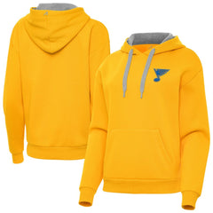 St. Louis Blues Antigua Women's Victory Pullover Hoodie - Gold Hoodies