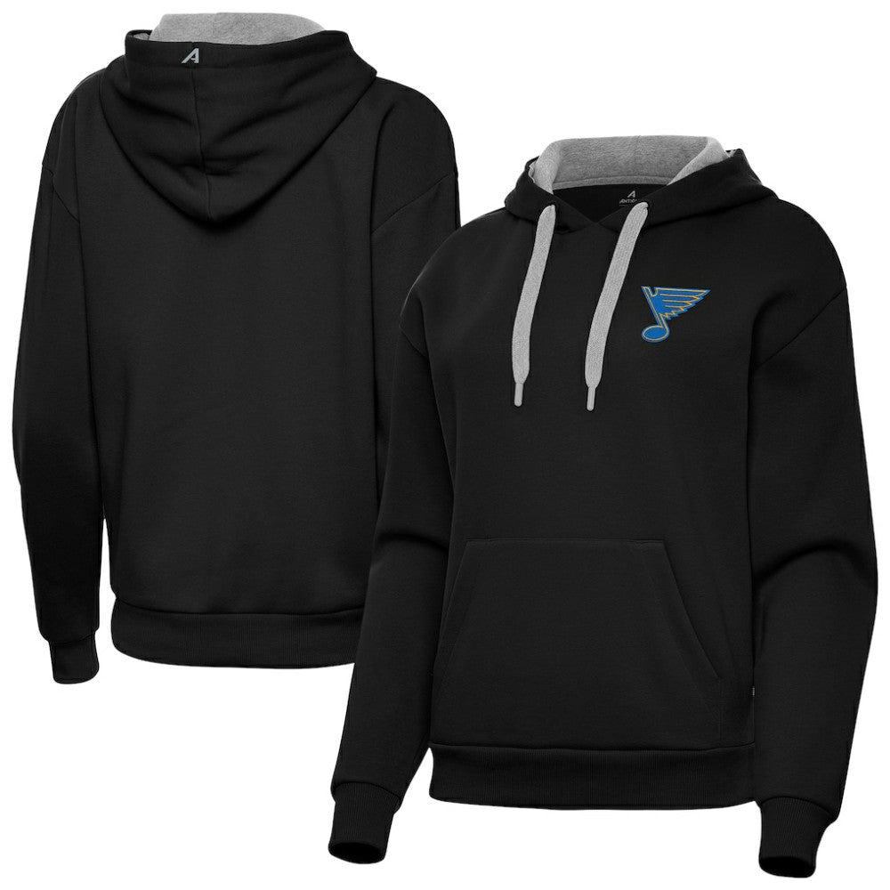 St. Louis Blues Antigua Women's Victory Pullover Hoodie - Black Hoodies