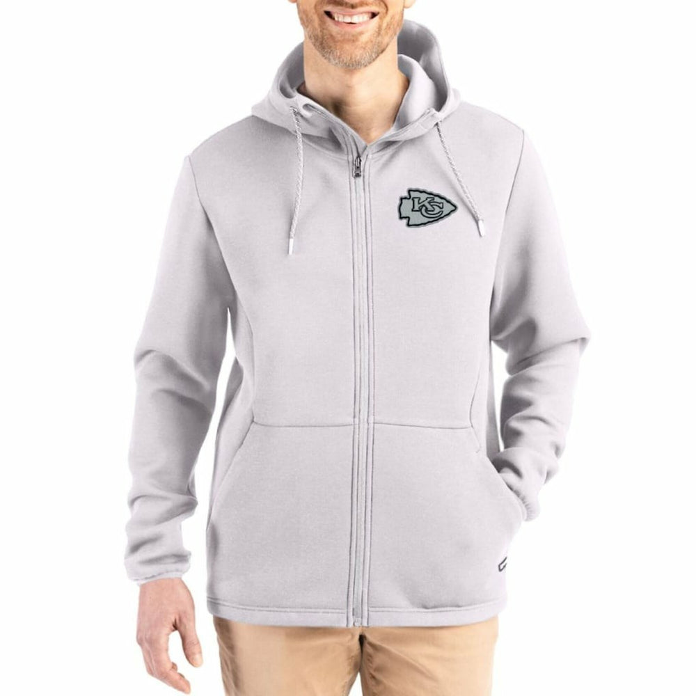 Kansas City Chiefs Cutter & Buck Roam Epic Comfort Recycled Full-Zip Hoodie Jacket - Gray online