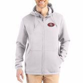 San Francisco 49ers Cutter & Buck Roam Epic Comfort Recycled Full-Zip Hoodie Jacket - Gray outlet