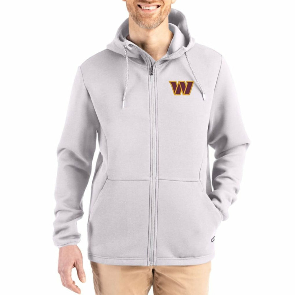 Washington Commanders Cutter & Buck Roam Epic Comfort Recycled Full-Zip Hoodie Jacket - Gray discount