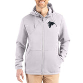 Atlanta Falcons Cutter & Buck Roam Epic Comfort Recycled Full-Zip Hoodie Jacket - Gray for sale