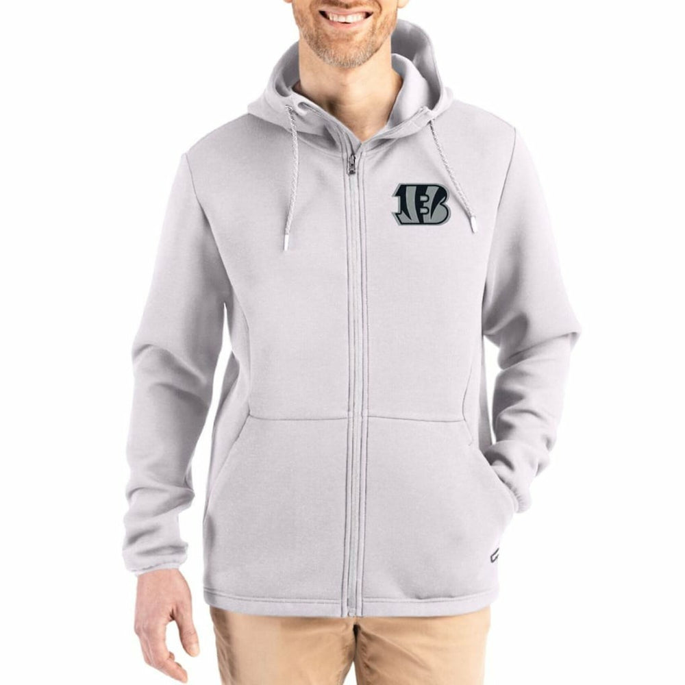 Cincinnati Bengals Cutter & Buck Roam Epic Comfort Recycled Full-Zip Hoodie Jacket - Gray cheap