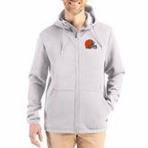 Cleveland Browns Cutter & Buck Roam Epic Comfort Recycled Full-Zip Hoodie Jacket - Gray online