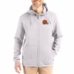 Cleveland Browns Cutter & Buck Roam Epic Comfort Recycled Full-Zip Hoodie Jacket - Gray online