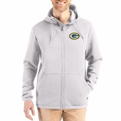 Green Bay Packers Cutter & Buck Roam Epic Comfort Recycled Full-Zip Hoodie Jacket - Gray sale
