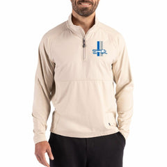 Detroit Lions Cutter & Buck Adapt Eco Knit Hybrid Recycled Quarter-Zip Jacket - Light Brown discount