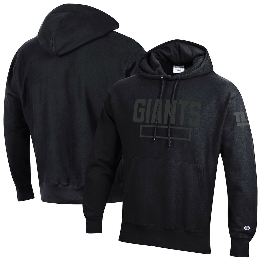 New York Giants Champion Tonal Reverse Weave Fleece Hoodie - Black outlet