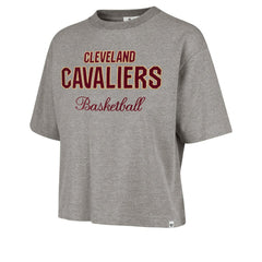 Cleveland Cavaliers '47 Women's Pivot Drop Needle Cropped T-Shirt sale - Gray discount