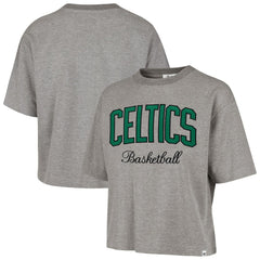 Boston Celtics '47 Women's Pivot Drop Needle Cropped T-Shirt - Gray for sale