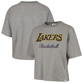 Los Angeles Lakers '47 Women's Pivot Drop Needle Cropped T-Shirt - Gray discount