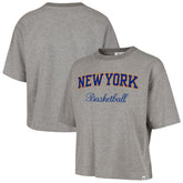 New York Knicks '47 Women's Pivot Drop Needle Cropped T-Shirt - Gray cheap