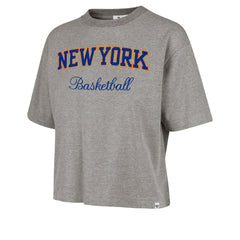New York Knicks '47 Women's Pivot Drop Needle Cropped T-Shirt - Gray cheap