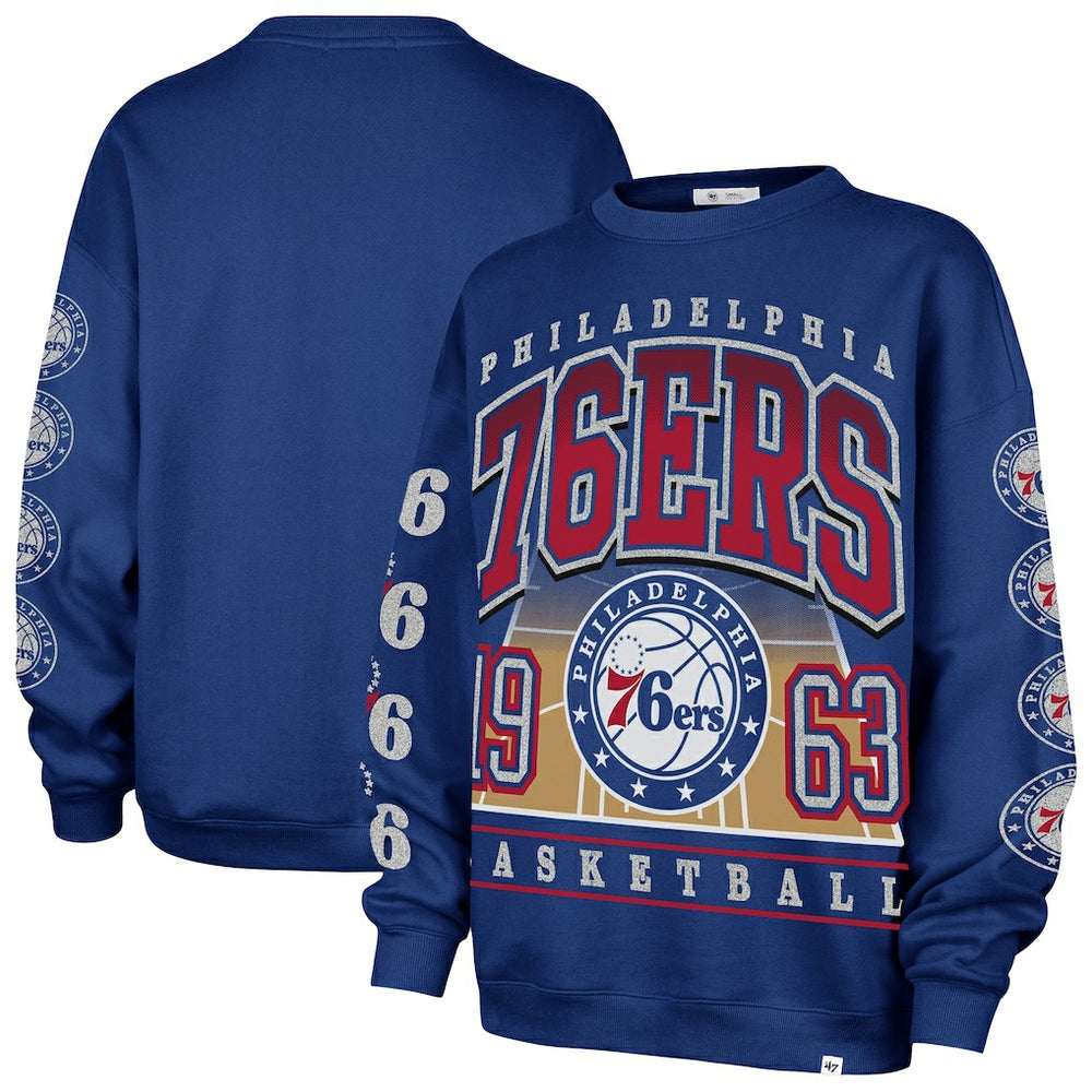 Philadelphia 76ers '47 Women's Go Big Oversized Sweatshirt - Royal discount