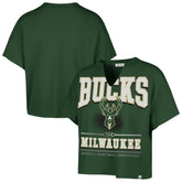 Milwaukee Bucks '47 Women's Elation Oversized Notch Neck T-Shirt - Hunter Green on sale