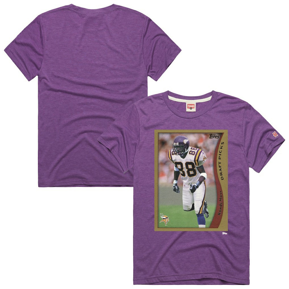 Randy Moss Minnesota Vikings Homage Unisex NFL Topps Trading Card Tri-Blend T-Shirt - Purple cheap