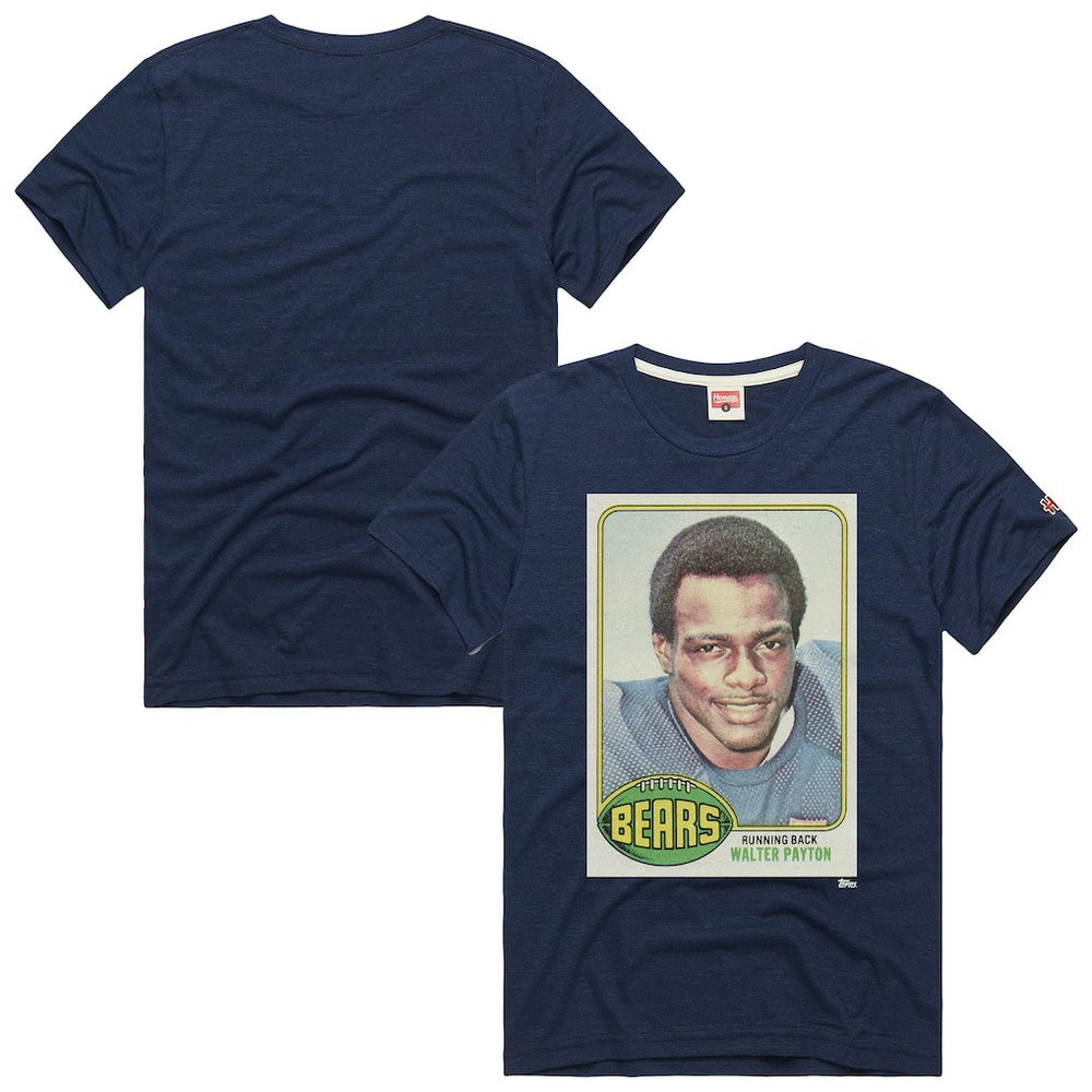 Walter Payton Chicago Bears Homage Unisex NFL Topps Trading Card Tri-Blend T-Shirt - Navy on sale
