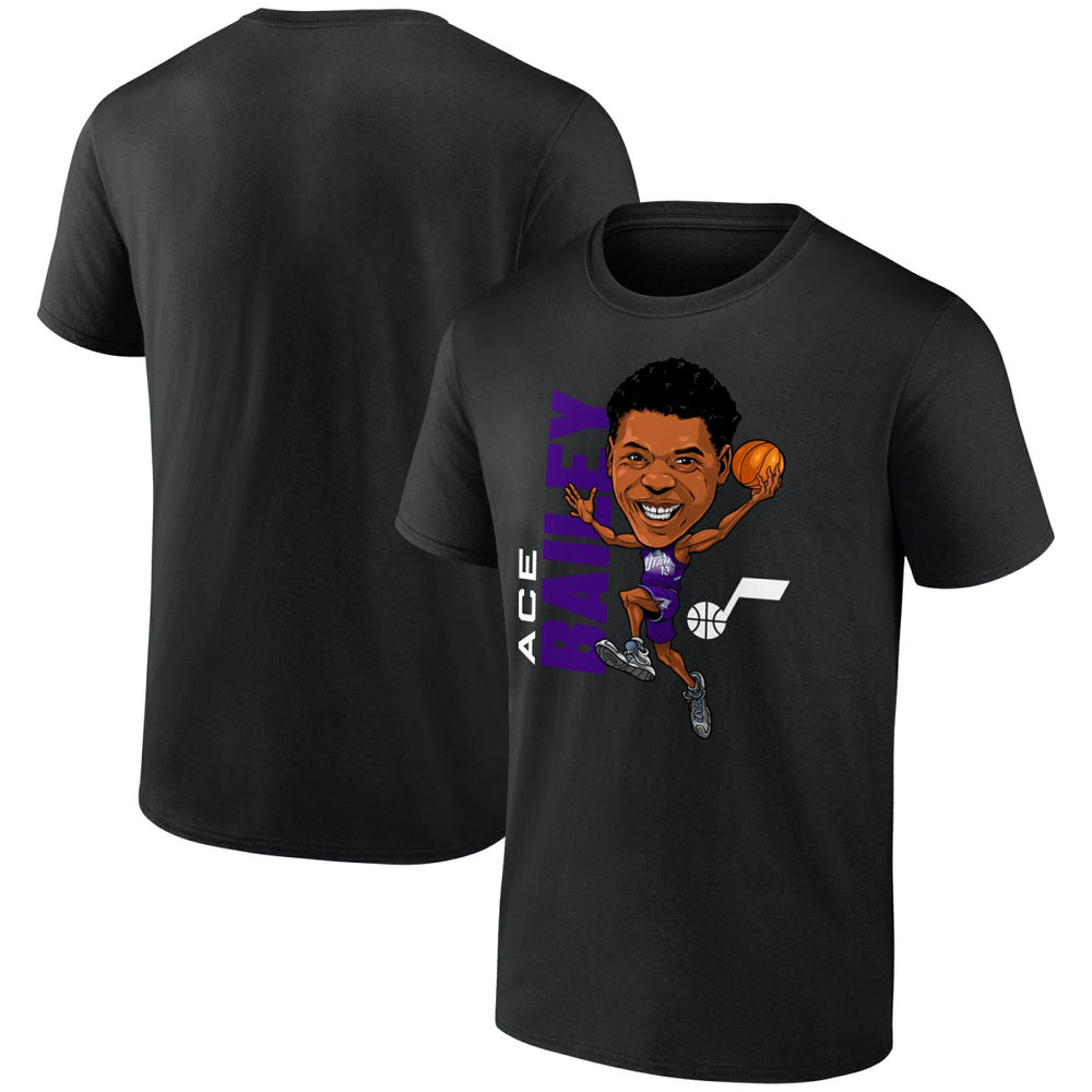 Ace Bailey Utah Jazz Caricature T-Shirt - Black for sale