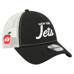 New York Jets New Era Apple Trucker 9FORTY Adjustable Hat - Black discount