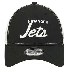 New York Jets New Era Apple Trucker 9FORTY Adjustable Hat - Black discount