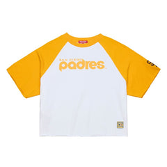 San Diego Padres Women's Cropped Raglan Boxy T-Shirt White