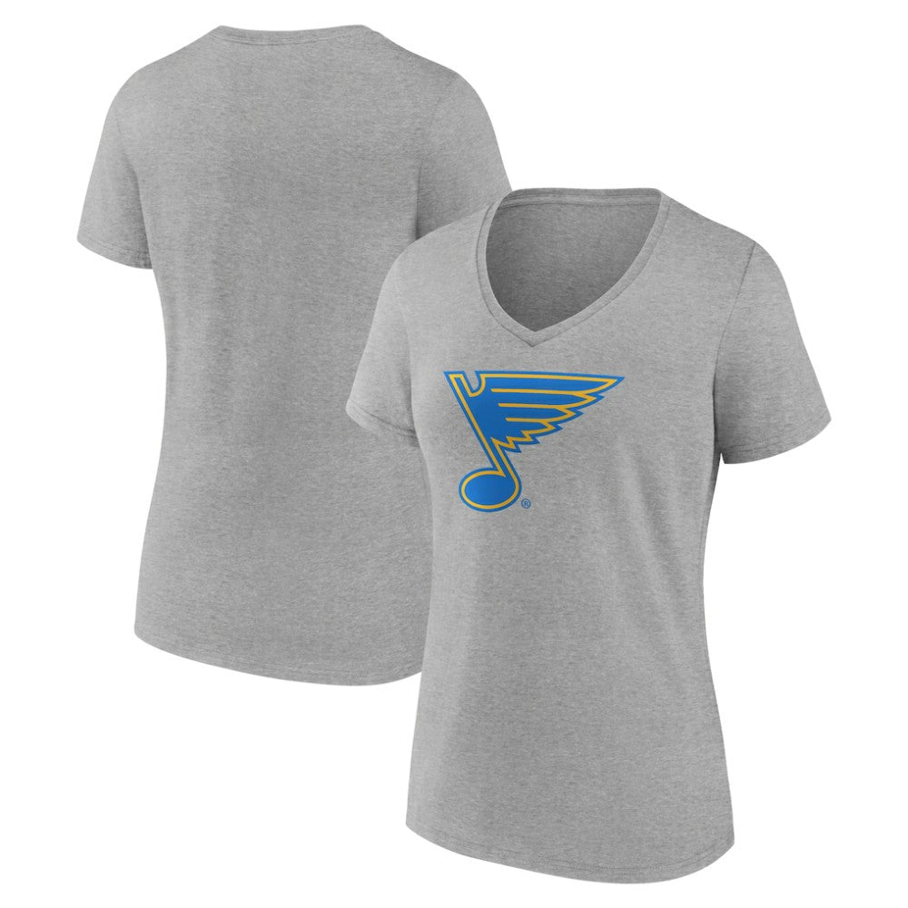St. Louis Blues Women's Essential V-Neck T-Shirt - Gray T-shirts