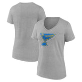 St. Louis Blues Women's Essential V-Neck T-Shirt - Gray T-shirts