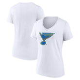 St. Louis Blues Women's Essential V-Neck T-Shirt - White T-shirts