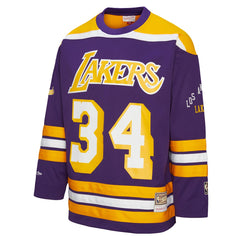 Shaquille O'Neal Los Angeles Lakers Unisex Maxxed Out Fashion Hockey Jersey - Purple discount