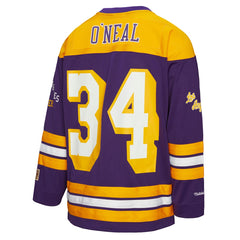 Shaquille O'Neal Los Angeles Lakers Unisex Maxxed Out Fashion Hockey Jersey - Purple discount