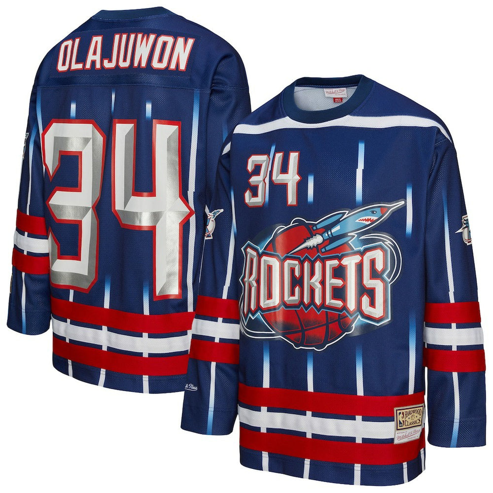 Hakeem Olajuwon Houston Rockets Unisex Maxxed Out Fashion Hockey Jersey - Navy for sale