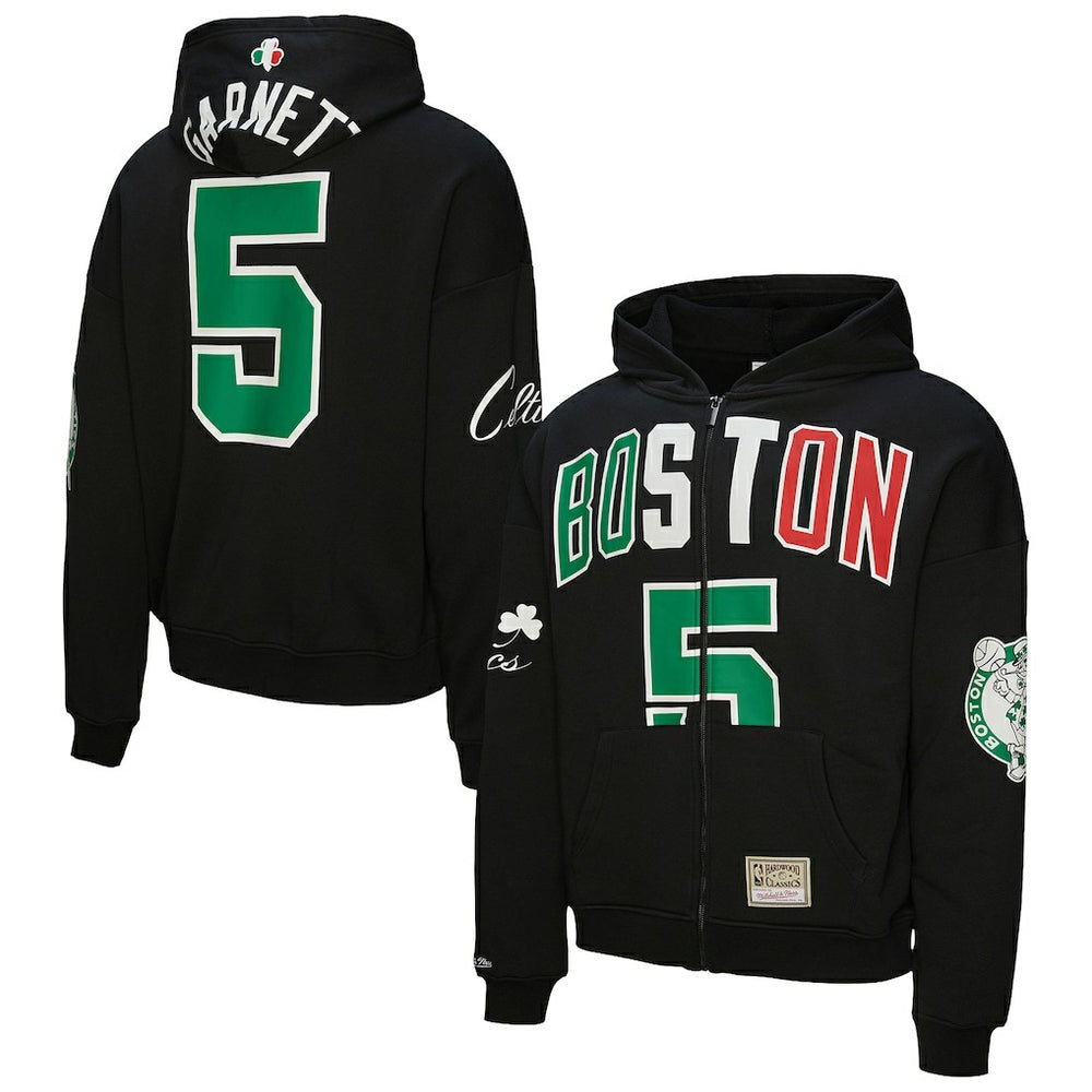 Kevin Garnett Boston Celtics Unisex Hardwood Classics Maxxed Out Full-Zip Hoodie - Black shop