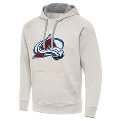 Colorado Avalanche Antigua Big Logo Victory Pullover Hoodie - Cream Hoodies