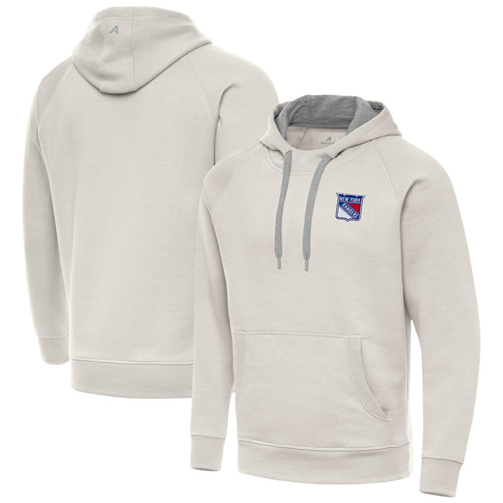 New York Rangers Antigua Victory Pullover Hoodie - Cream Hoodies